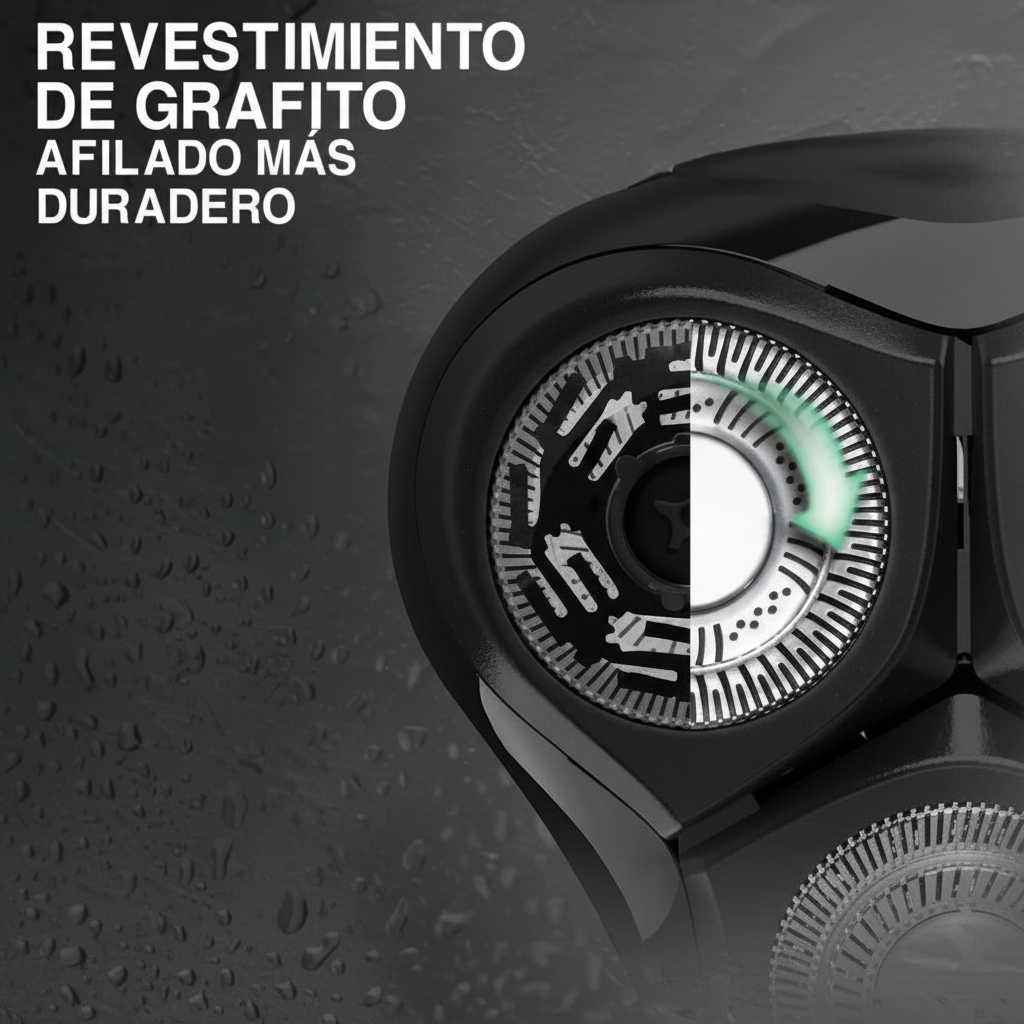 Cabezales Remington R4 con revestimiento de grafito - close-up macro