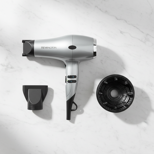Secador Remington Pro Titanium D3019 - Flat lay con accesorios